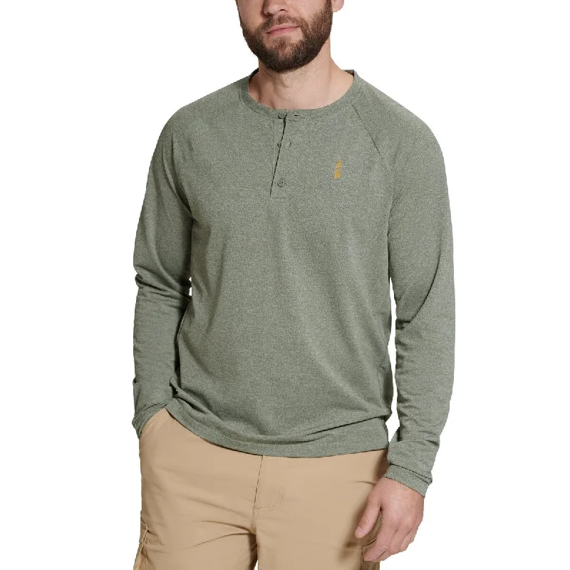 Bass Outdoor Men's Hilltop Long Sleeve Henley Green Size Small