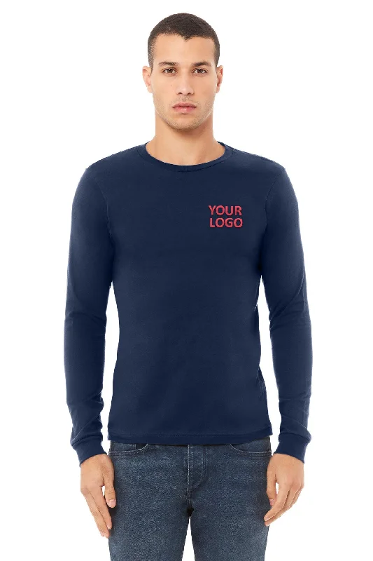 Bella Canvas Unisex Jersey Long Sleeve T-Shirt, Navy