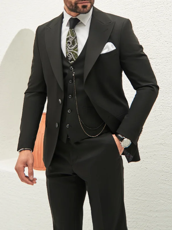 Black Slim-Fit Suit 3-Piece