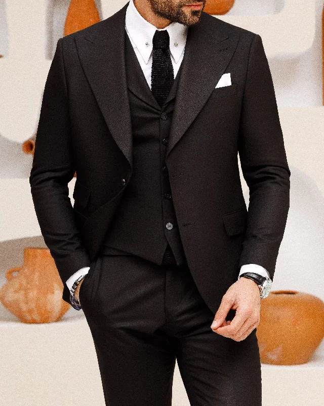 Black Slim-Fit Suit 3-Piece