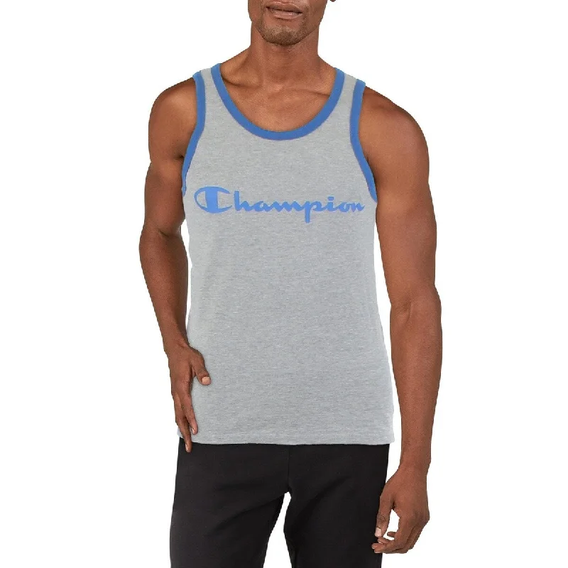 Champion Men's Graphic Ringer Tank Top Blue Size Xx-Large