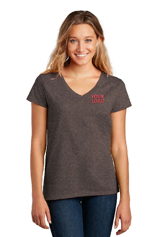 District Women Re-Tee V-Necks, Deep BrownHeather