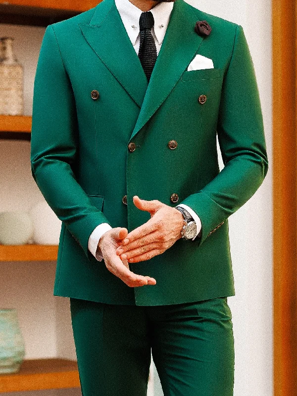 Green Double Breasted Suit 2-Piece