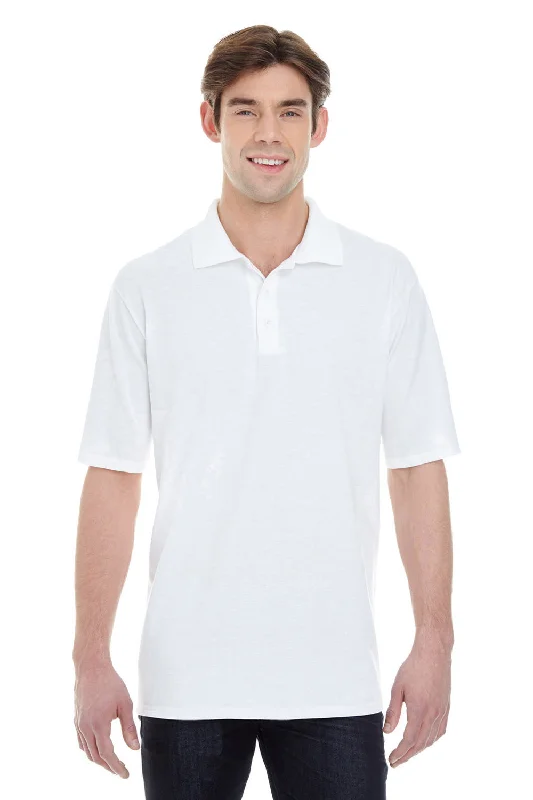 Hanes Mens X-Temp Fresh IQ Moisture Wicking Short Sleeve Polo Shirt - White