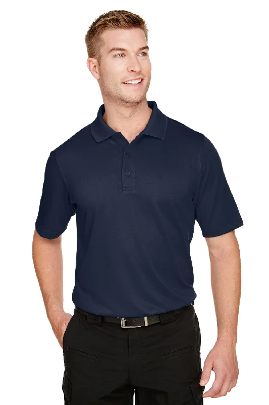 Harriton Mens Advantage Performance Moisture Wicking Short Sleeve Polo Shirt - Dark Navy Blue