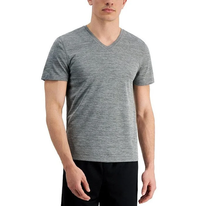 Id Ideology Men's Birdseye Mesh V Neck T-Shirt Gray Size Small