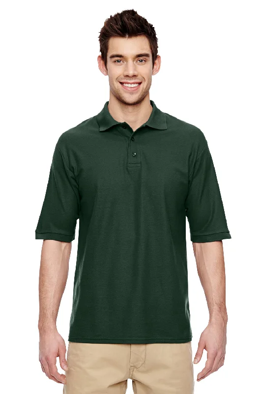 Jerzees Mens Easy Care Moisture Wicking Short Sleeve Polo Shirt - Forest Green - Closeout