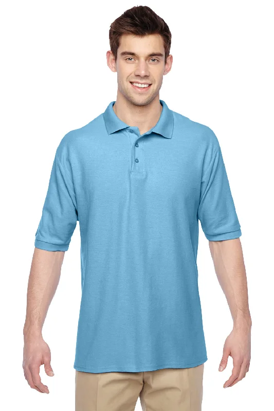 Jerzees Mens Easy Care Moisture Wicking Short Sleeve Polo Shirt - Light Blue - Closeout