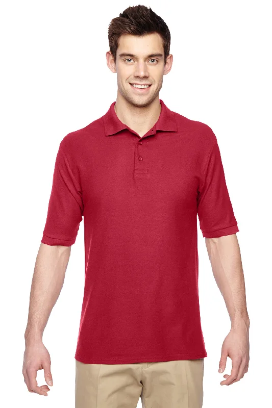 Jerzees Mens Easy Care Moisture Wicking Short Sleeve Polo Shirt - True Red - Closeout