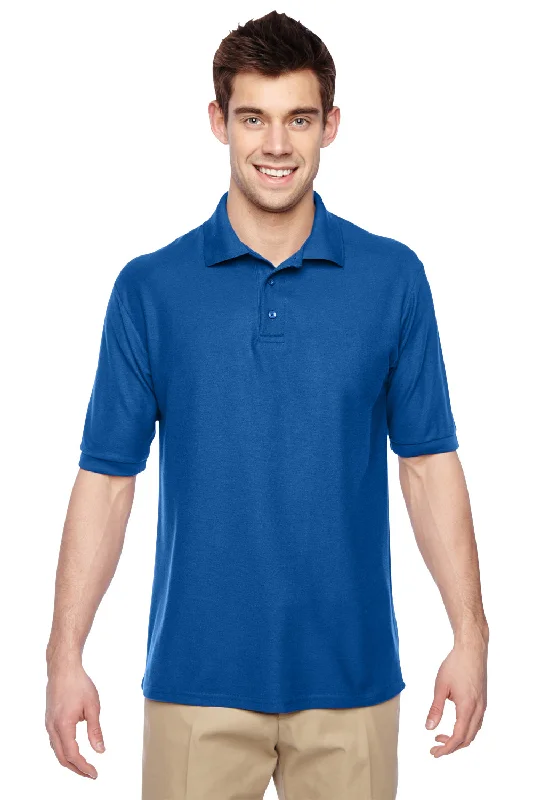 Jerzees Mens Easy Care Moisture Wicking Short Sleeve Polo Shirt - Royal Blue - Closeout