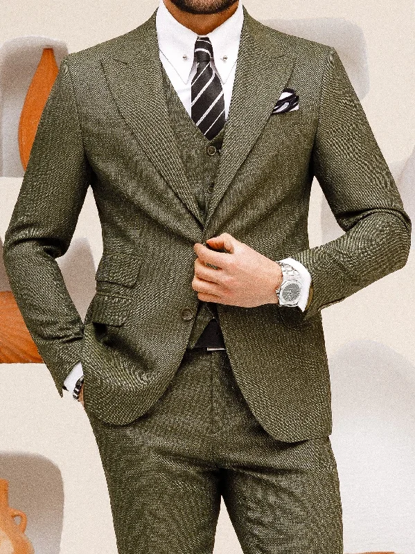 Khaki Slim-Fit Suit 3-Piece