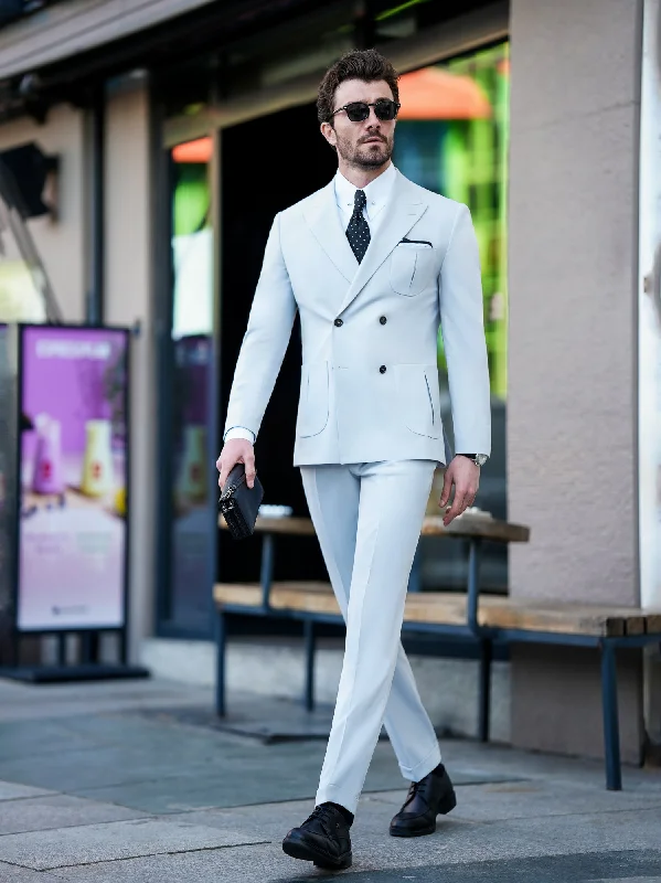 Light Grey Double Breasted Suit 2-Piece