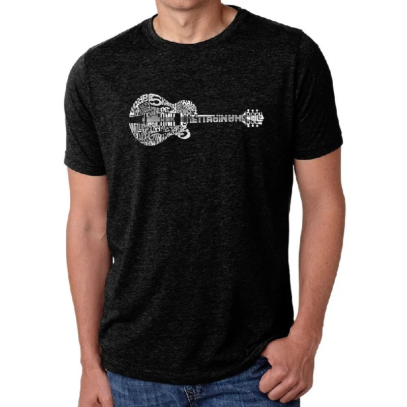 Los Angeles Pop Art Men's Premium Blend Word Art T-shirt - Country Guitar