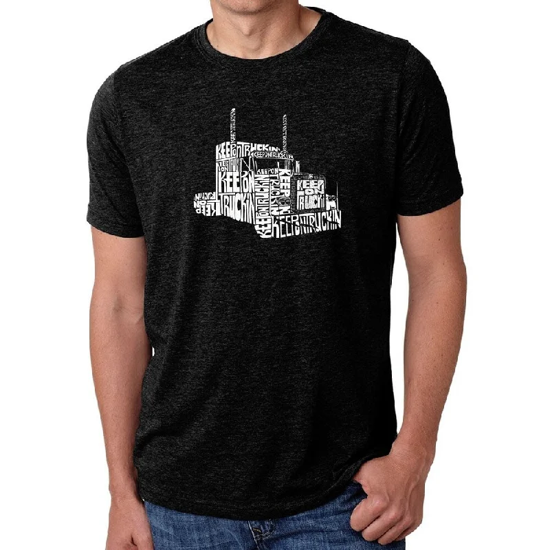 Los Angeles Pop Art Men's Premium Blend Word Art T-shirt - KEEP ON TRUCKIN'