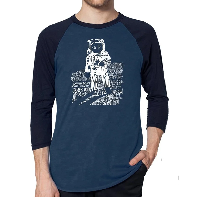 Los Angeles Pop Art Men's Raglan Baseball Word Art T-shirt - ASTRONAUT