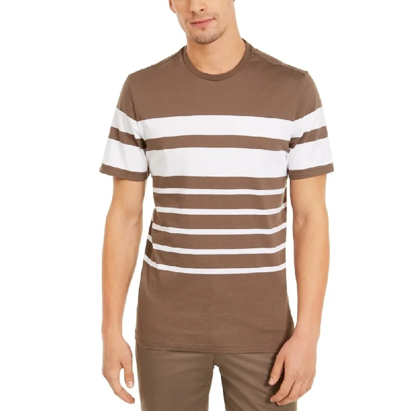 Michael Kors Men's Engineered Stripe T-Shirt Brown Size Small