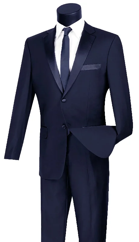 Navy  Slim fit tuxedo Men's 2 Piece Suit