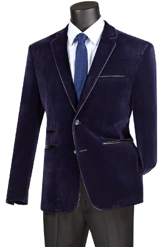 Navy velvet Slim Fit  Blazer