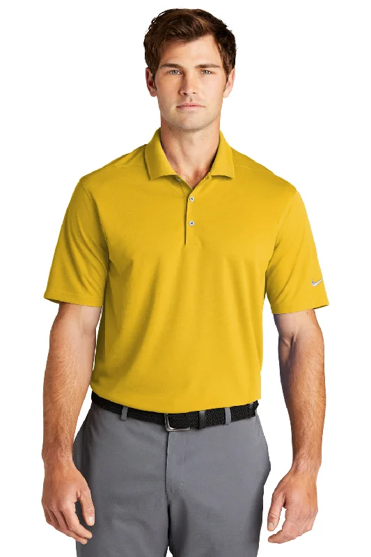 Nike Mens Dri-Fit Moisture Wicking Micro Pique 2.0 Short Sleeve Polo Shirt - Varsity Maize Yellow