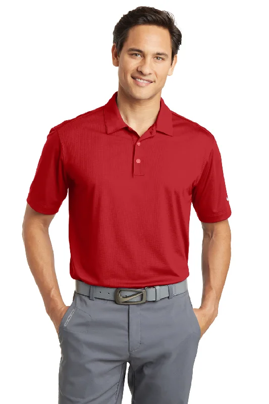 Nike Mens Dri-Fit Moisture Wicking Short Sleeve Polo Shirt - University Red