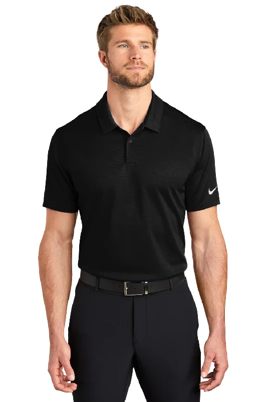 Nike Mens Essential Dri-Fit Moisture Wicking Short Sleeve Polo Shirt - Black