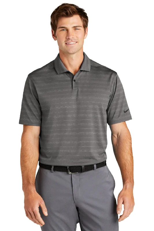 Nike Mens Vapor Jacquard Dri-Fit Moisture Wicking Short Sleeve Polo Shirt - Dark Grey