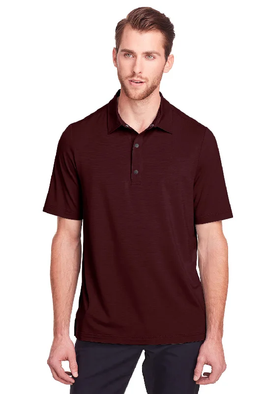 North End Mens Jaq Performance Moisture Wicking Short Sleeve Polo Shirt - Burgundy