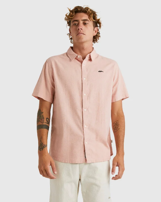 Mens Palm Waves Short Sleeve Shirt