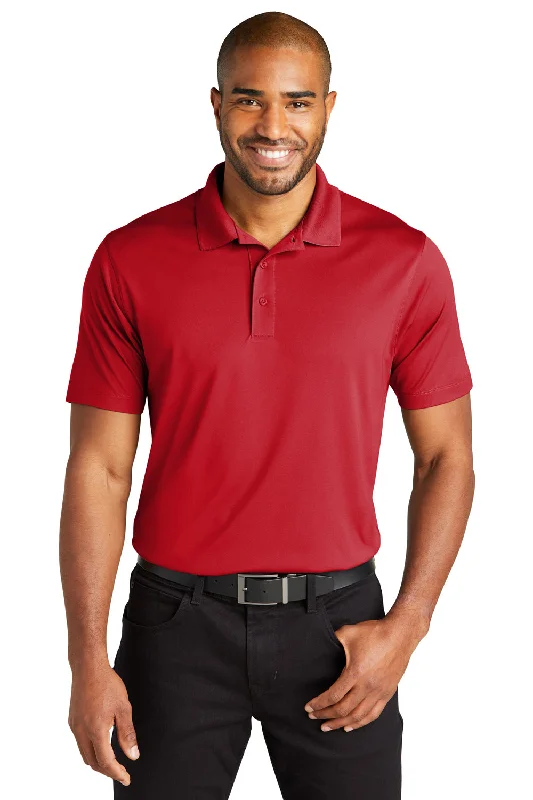 Port Authority Mens C-Free Performance Moisture Wicking Short Sleeve Polo Shirt - Rich Red