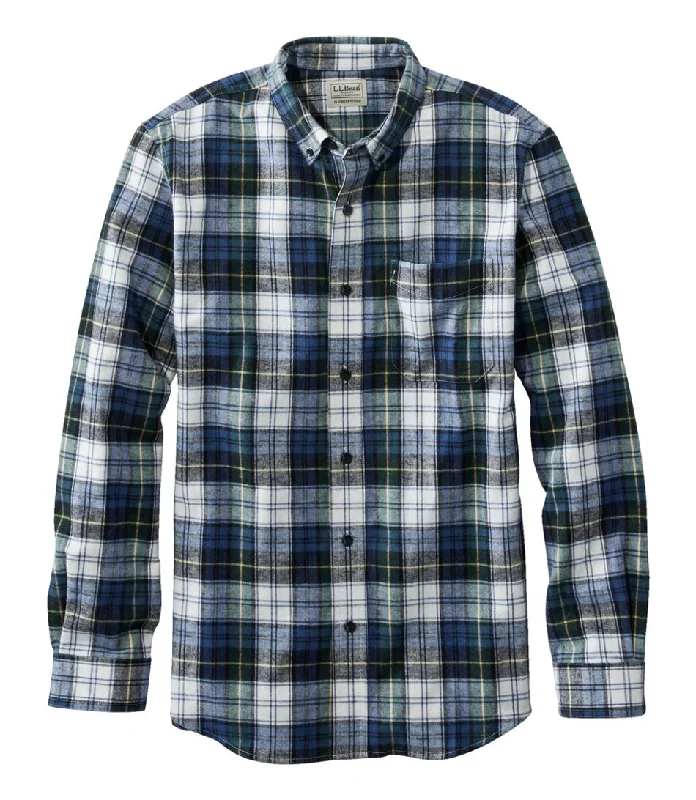 Scotch Plaid Flannel Shirt Button Down Slightly Fitted Men's Regular