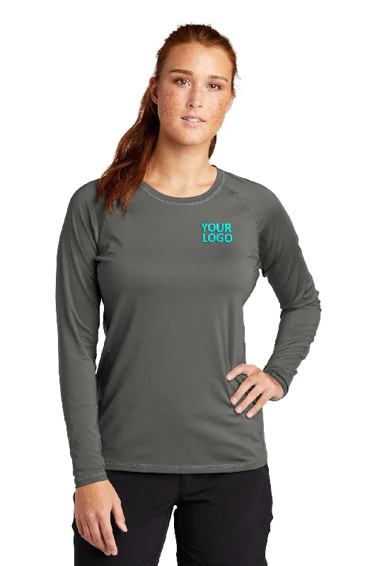 Sport-Tek Ladies Long Sleeve Rashguard Customized Tee's, Dark SmokeGrey