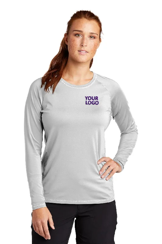 Sport-Tek Ladies Long Sleeve Rashguard Branded Tee's, White