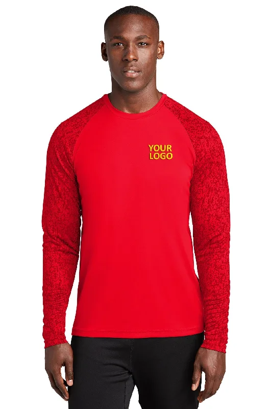 Sport-Tek Long Sleeve Customized Digi Camo Tee's, TRUE Red