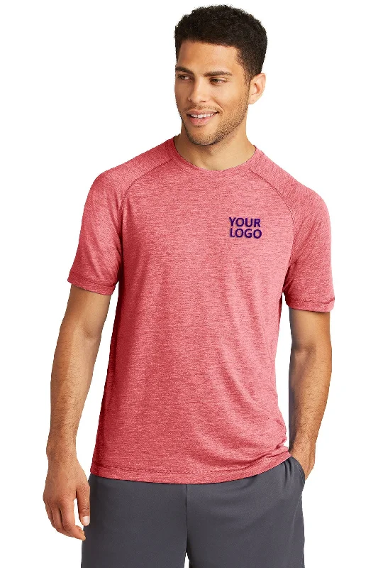 Sport-Tek PosiCharge Tri Blend Branded Wicking Raglan Tee's, True Red Heather