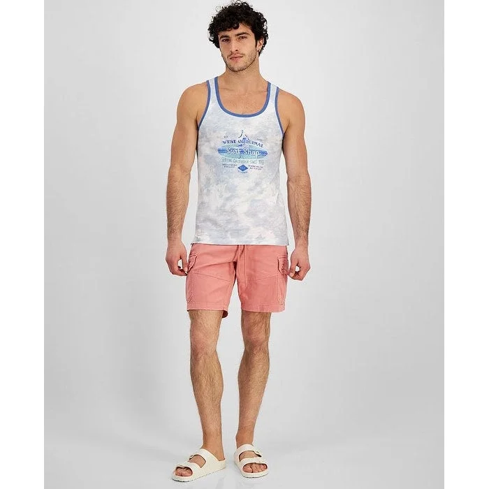 Sun + Stone Men's Surf Shop Regular Fit Graphic Tank Blue Size Small