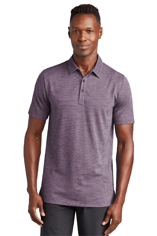 TravisMathew Mens Auckland Slub Wrinkle Resistant Short Sleeve Polo Shirt - Sage Purple