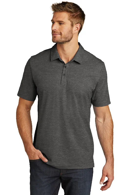 TravisMathew Mens Oceanside Moisture Wicking Short Sleeve Polo Shirt - Heather Black