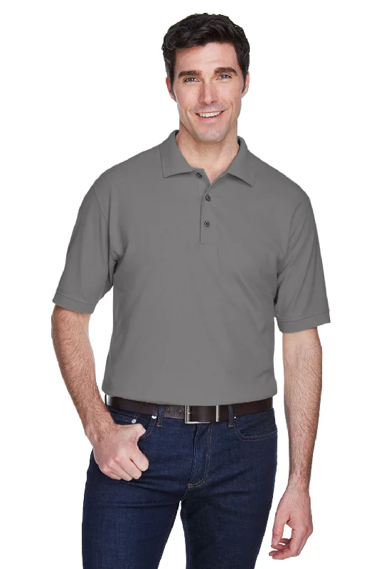 UltraClub Mens Whisper Short Sleeve Polo Shirt - Graphite Grey