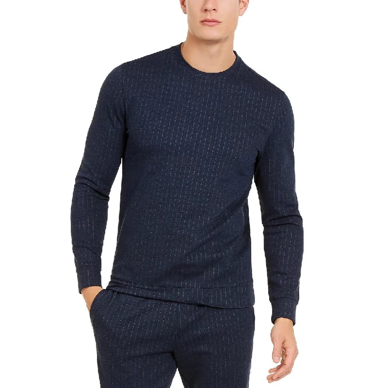 Alfani Men's Classic-Fit Stretch Stripe Knit Sweatshirt Navy Size XX Large - XX-Large