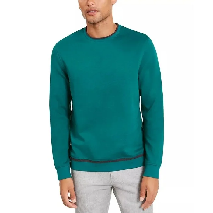 Alfani Men's Classic-Fit Tipped Sweatshirt Dark Green Size XX-Large