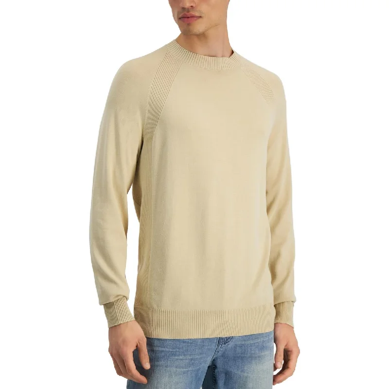 Alfani Mens Ribbed Trim Pullover Crewneck Sweater