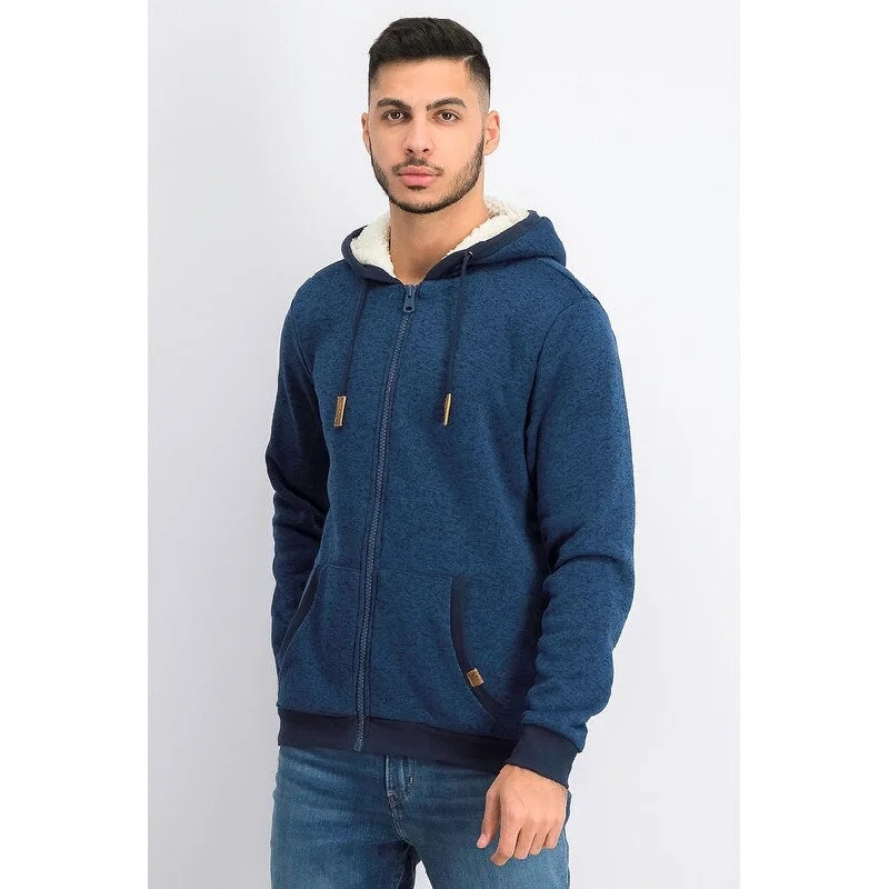 Buffalo David Bitton Men's Full-Zip Sherpa-Lined Hoodie Blue Size S