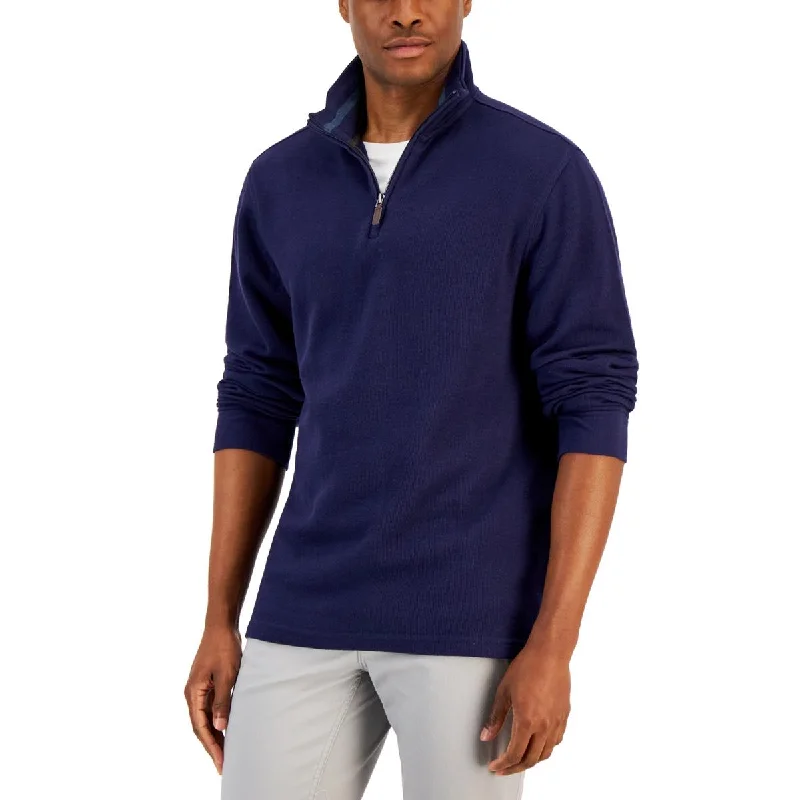 Club Room Mens 1/4 Zip Mock Neck Pullover Sweater