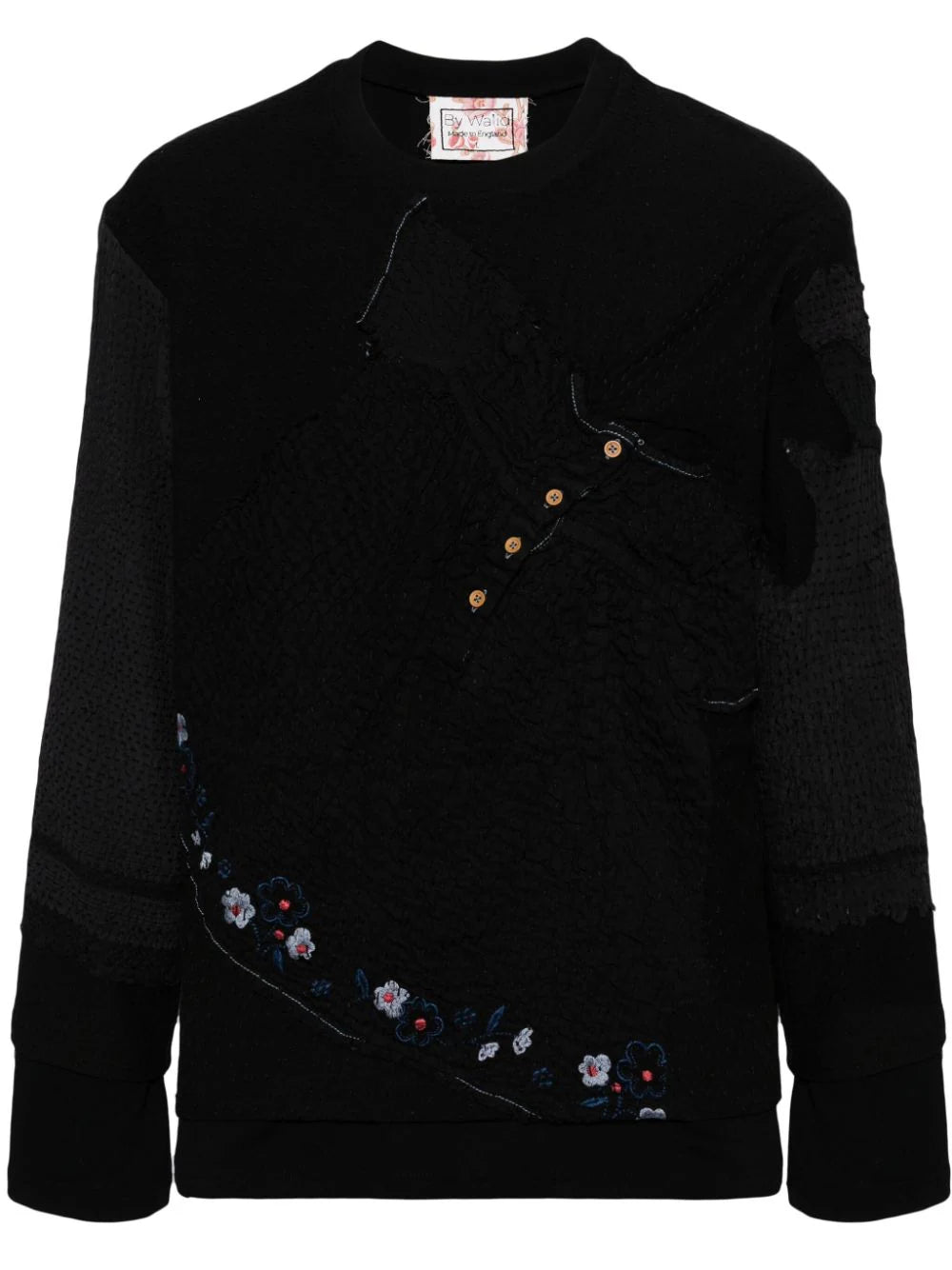 Embroidered Patchwork Sweatshirt