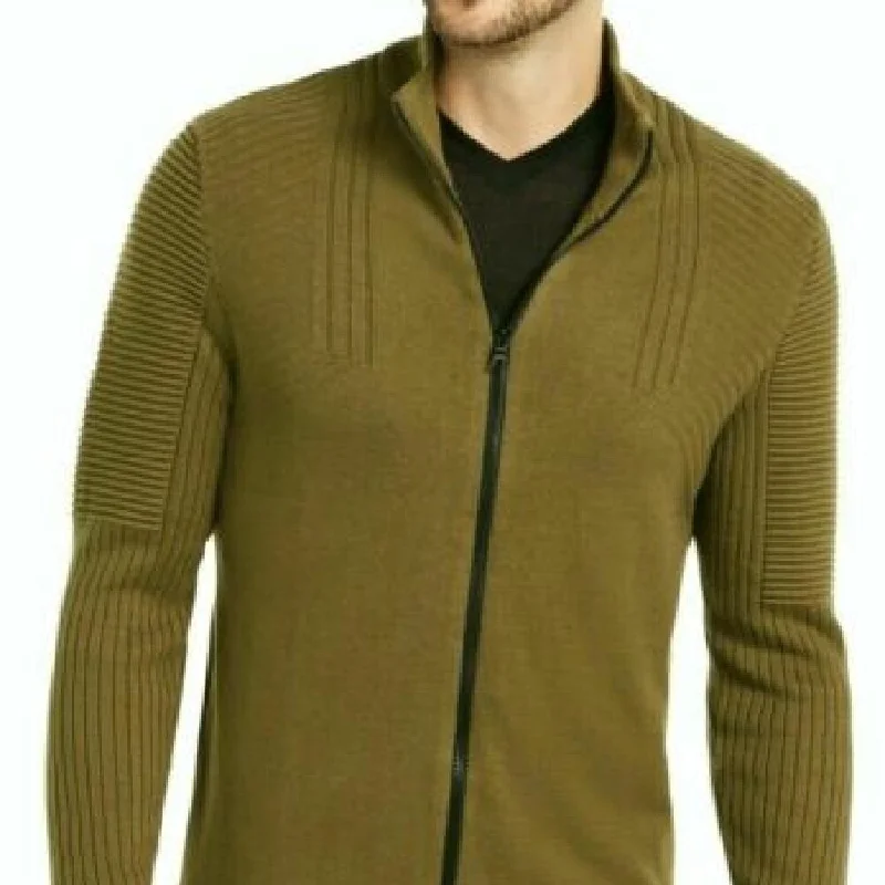 INC International Concepts Men's Samuel Zip-Front Cardigan Green Size X-Small