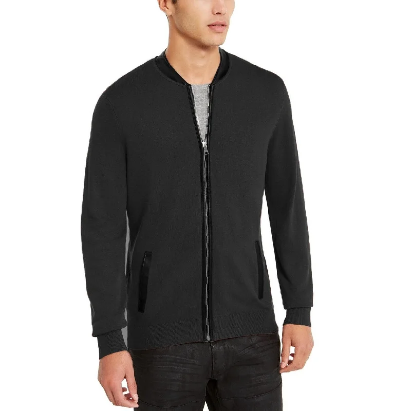 INC International Concepts Men's Zip-Front Cardigan Black Size Extra Large