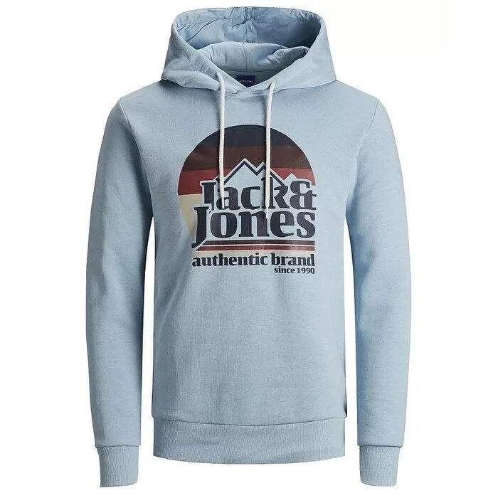 Jack & Jones Men's Autumn Graphic Hoodie Blue Size Large