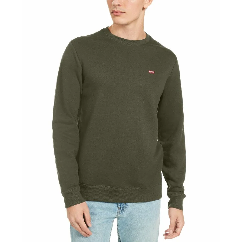 Levi's Men's Bailey Logo Crew-Neck Sweatshirt Dark Green Size Medium