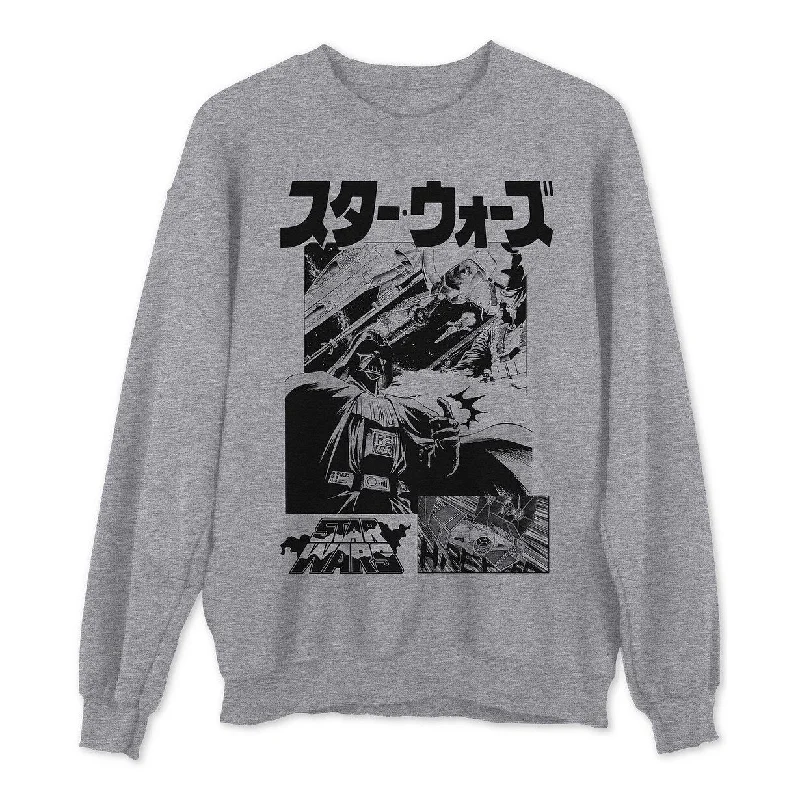 Star Wars Manga Panels Men's Sweatshirt Gray Size Large