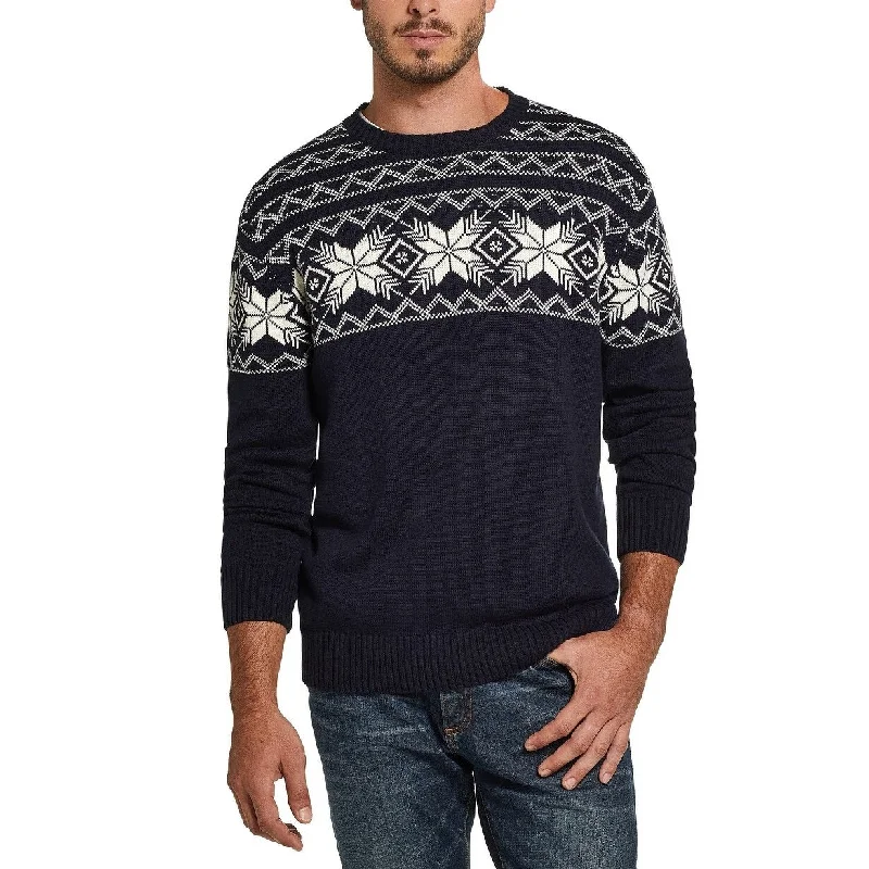 Weatherproof Vintage Men's Snowflake Pattern Sweater Navy Size Extra Large